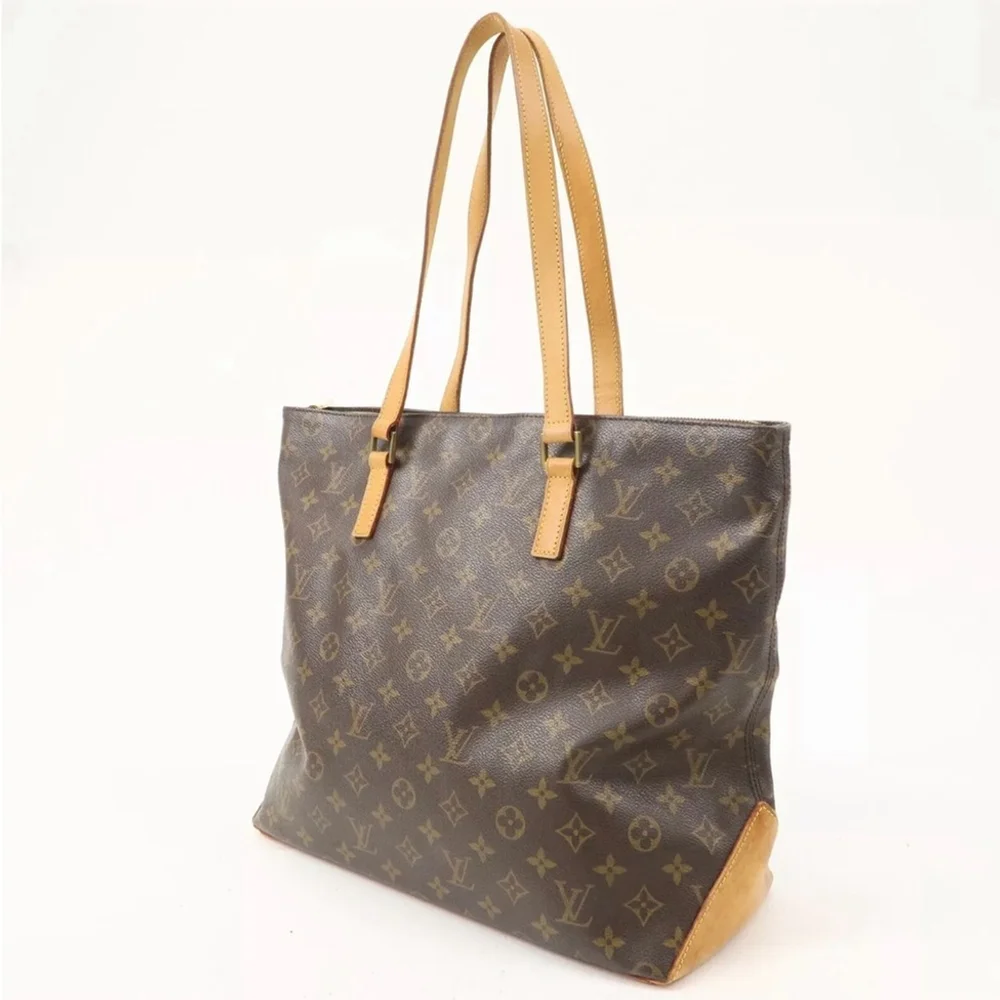 LOUIS VUITTON Monogram Cabas Mezzo Tote Shoulder Bag Larger Than Cabas Piano